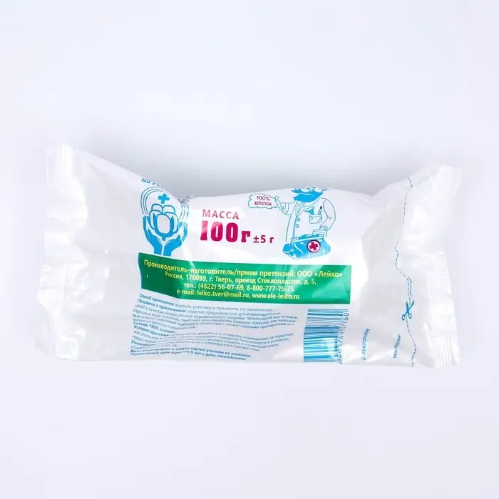 Вата хирургическая нестерильная ГОСТ 5556-81 100 г. Вата хирургическая нестерильная ГОСТ 5556-81 100 г.