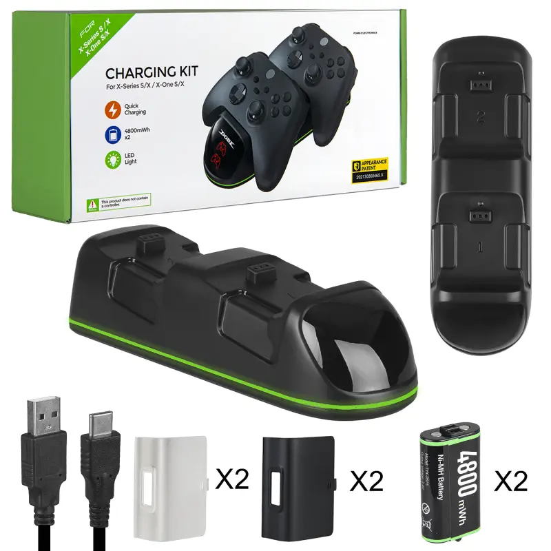 Зарядная станция для 2-х геймпадов Xbox One/Series + 2 аккумулятора 2000mAh TYX-1623X (30шт/кор)