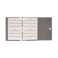 Органайзер на кольцах, А5, с клапаном, 80л, линия, к/зам, с ручкой, Серый