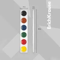 Акварель ErichKrause, 6 цветов, без кисти, картон, европодвес (облегчённая упаковка)