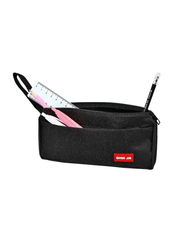 Пенал школьный на молнии Calligrata &laquo;Классика&raquo;, 2 отделения, чёрный