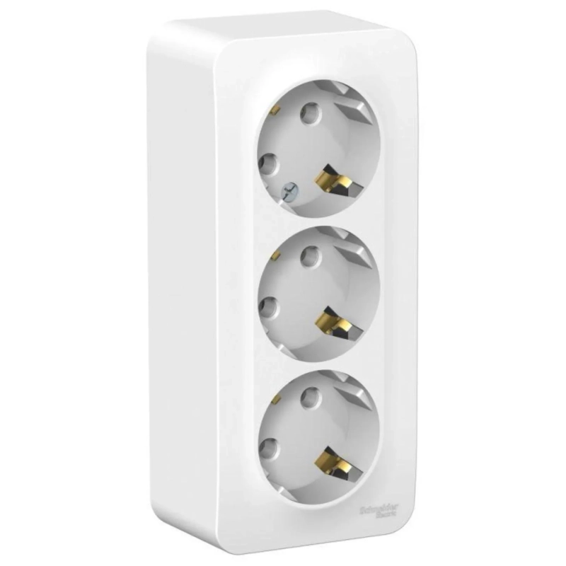 Розетка 3-ая с/з 16А SE Blanca Белый (BLNRA010311) О/У