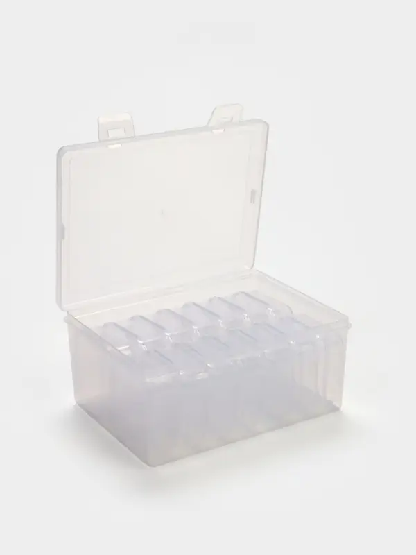 Органайзер для украшений QF, антиокислительный на 14 ячеек, 16.5&times;12&times;6 см, прозрачный