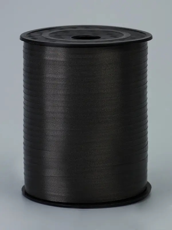 Лента для декора, подарков и шаров, черный, 0.5 см &times; 500 ярдов