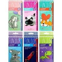 Карандаши цветные 12 цветов FunColor, пластиковые, трёхгранные, МИКС