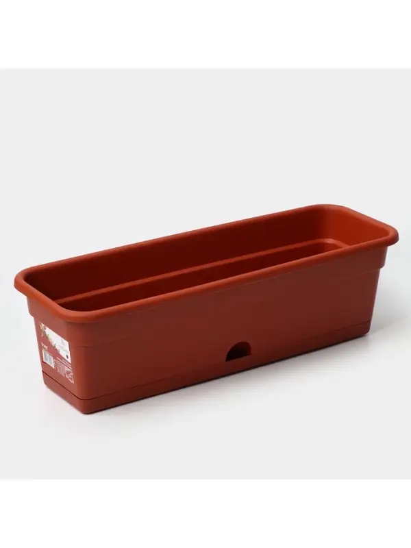 Ящик балконный для цветов, 12 л, 60 см, терракотовый