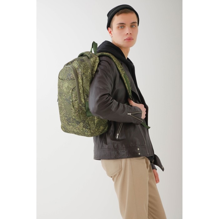 Рюкзак мужской, отдел на молнии, 3 наружных кармана, «ЗФТС», цвет камуфляж/хаки Рюкзак мужской, отдел на молнии, 3 наружных кармана, «ЗФТС», цвет камуфляж/хаки