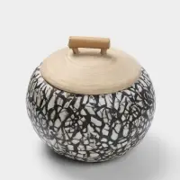 Банка для сыпучих продуктов, 13&times;13&times;11 см, бамбук