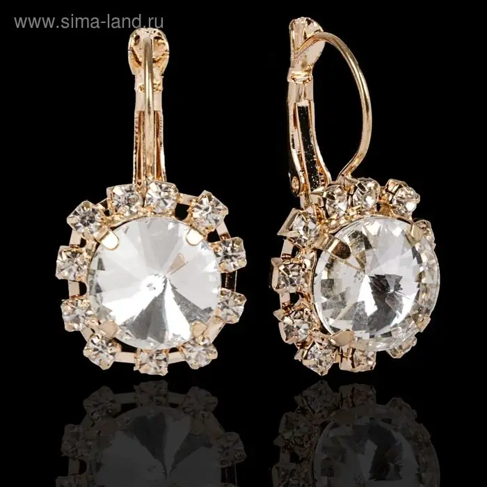 Серьги со стразами «Круг» вечеринка, крупный, миксы Серьги со стразами «Круг» вечеринка, крупный, миксы