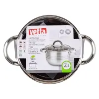 VETTA Фултон Кастрюля 18х10,5см, 2,1л, со стекл. крышкой, индукция