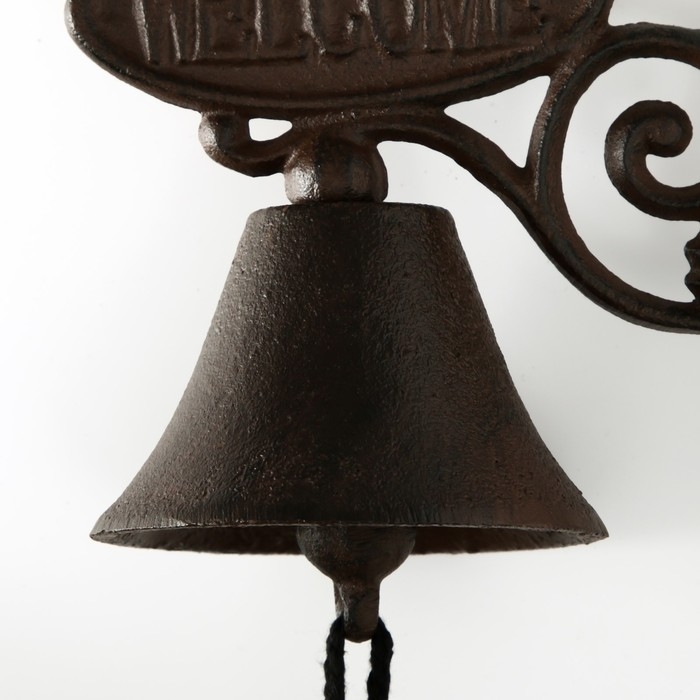 Колокол сувенирный чугун  Колокол сувенирный чугун "Добро пожаловать" 19х11х15 см