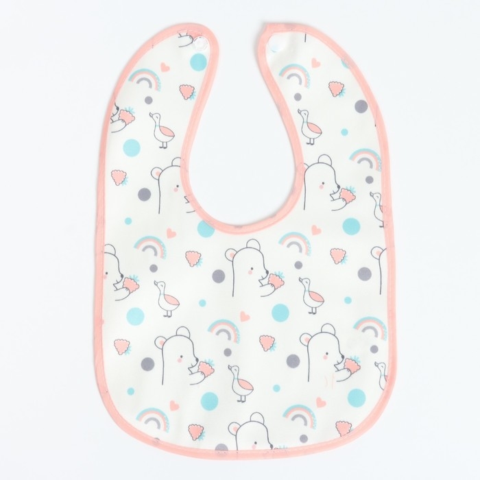 Набор детских слюнявчиков Крошка Я, 4 шт. + подарок, 29х20 см., цвет розовый, серый Набор детских слюнявчиков Крошка Я, 4 шт. + подарок, 29х20 см., цвет розовый, серый