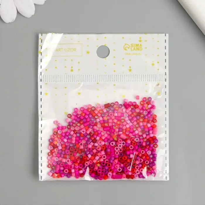 Бисер стекло 11/0  Бисер стекло 11/0 "Цилиндр. Розово-красный" 10 г