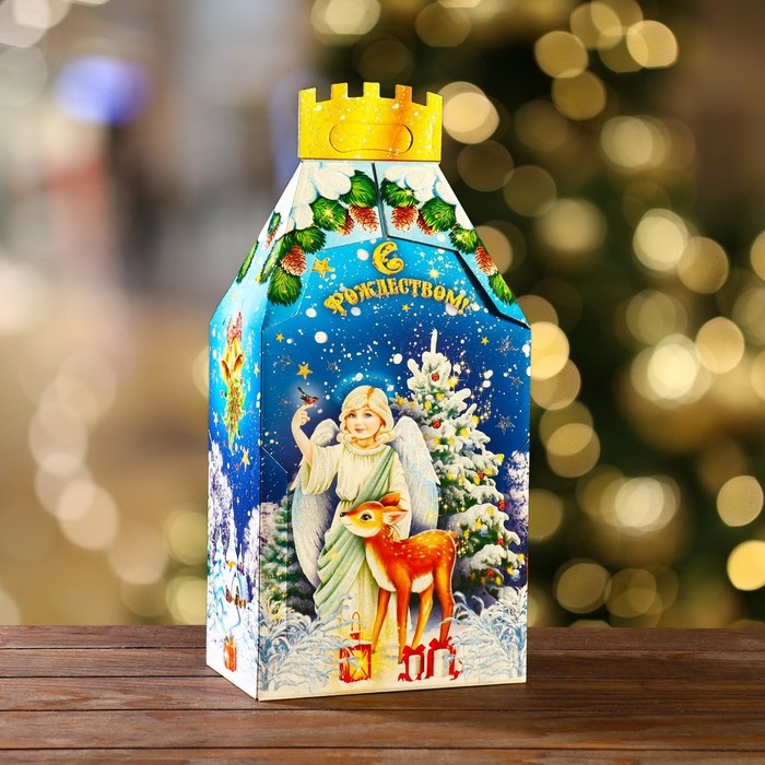 Новый год. Подарочная коробка Новый год. Подарочная коробка "Рождественский", 19 х 12 х 35,5 см.