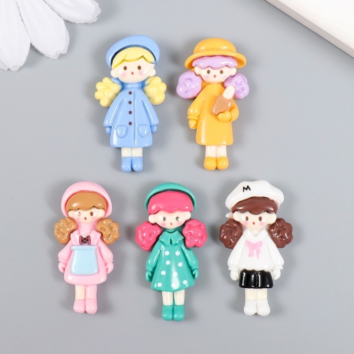 Декор для творчества пластик  Декор для творчества пластик "Малышка нарядная" набор 5 шт 3,5х1,9 см