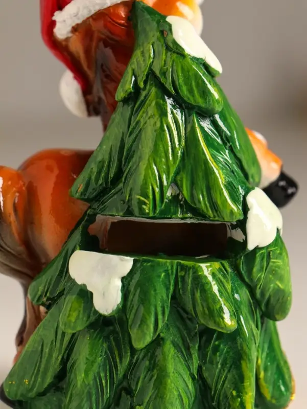 Копилка полистоун Копилка полистоун "Коняшка у ёлки в колпаке и шарфике" 8х6х10,5 см