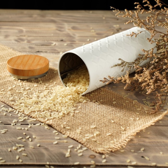 Банка для сыпучих продуктов &laquo;Ромб&raquo;, 790 мл, 19&times;7,5&times;7,5 см, цвет белый