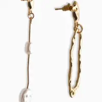 Серьги жемчуг "Корейский стиль", цвет белый в золоте Серьги жемчуг "Корейский стиль", цвет белый в золоте