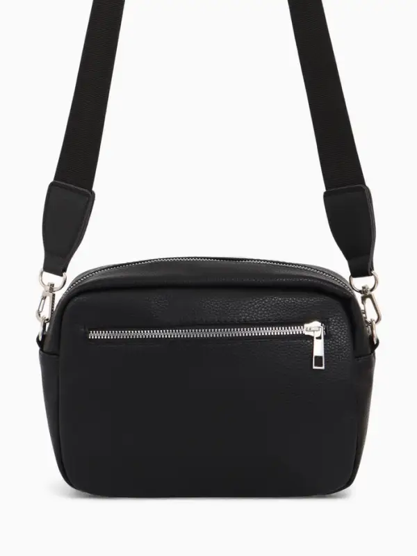 Сумка женская кросс-боди TEXTURA на молнии, 16&times;7&times;17 см, чёрная