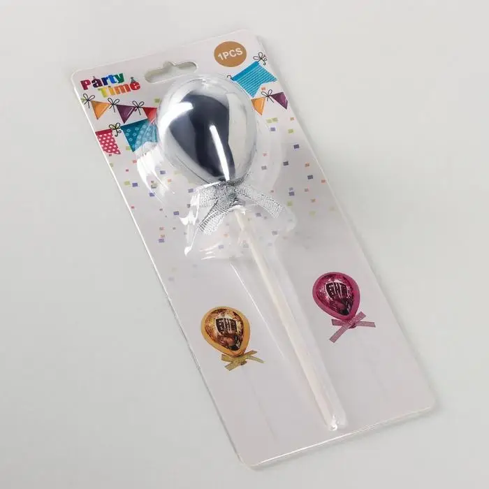 Топпер для торта «Шар», 19×5 см, цвет серебряный Топпер для торта «Шар», 19×5 см, цвет серебряный