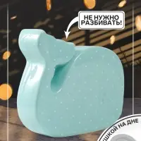 Копилка для денег &laquo;Китёнок в горох&raquo;, керамика, зелёный, 21.5&times;5.2&times;18.2 см