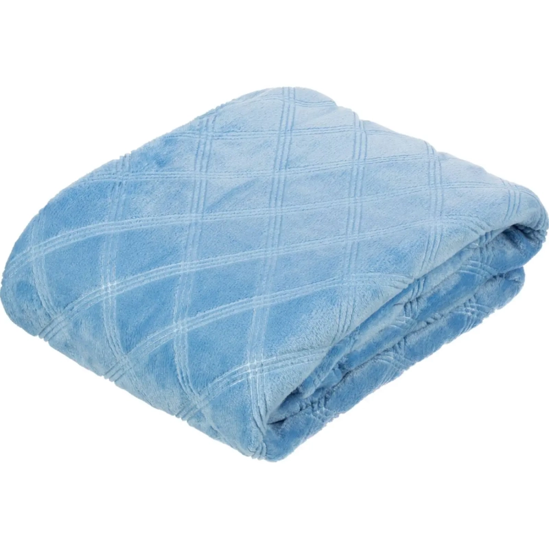 Плед микрофибра Luscan, фактура синий 150x200