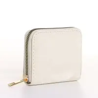 Кошелёк женский на молнии 11&times;2.5&times;9 см, однотонный, светло-бежевый