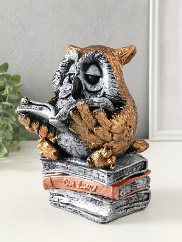Копилка Копилка "Сова с книгой" 25х18 см, бронза с серебром