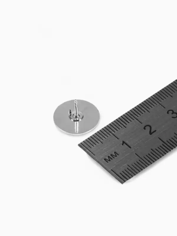 Основа для броши/значка (набор 5 шт.), площадка 1.5 см, цвет серебро