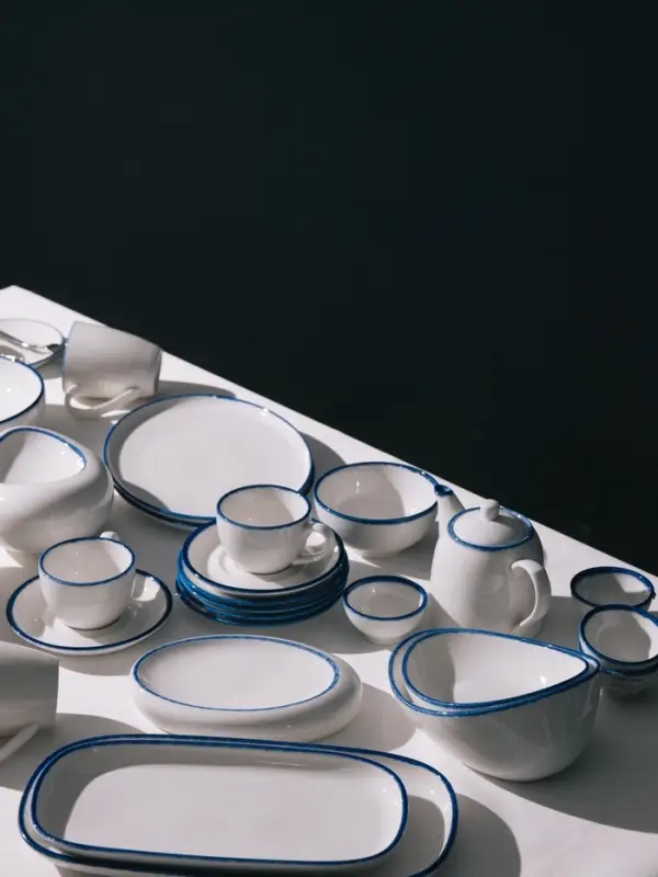 Салатник Magistro Blue Lagoon, 350 мл, 19.2&times;14.9&times;7.9, фарфор, белый