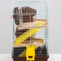 Клетка для грызунов &laquo;Пижон&raquo;, 31&times;24&times;40 см двухэтажная. с наполнением, коричневая