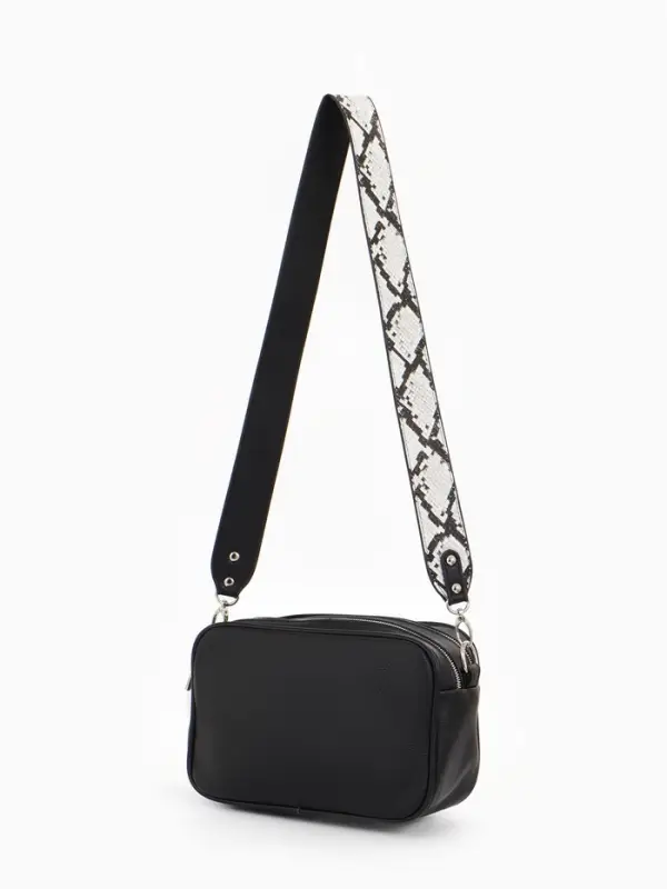 Сумка женская кросс-боди TEXTURA на молнии, 24&times;9&times;15 см, чёрная