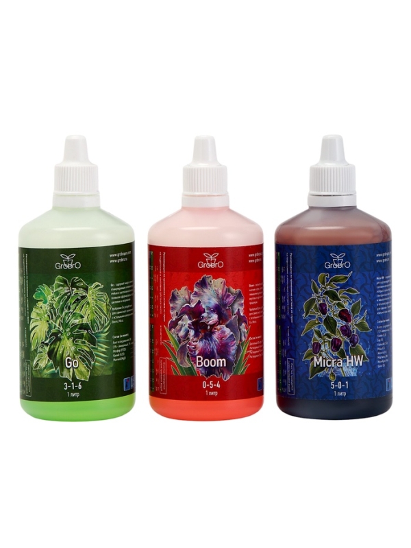 Удобрение для гидропоники  Удобрение для гидропоники "GroBro" "GroBro" набор Serious HW, 100мл