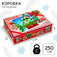 Коробка подарочная «Новогодняя» 21×15×5 см, Микки Маус