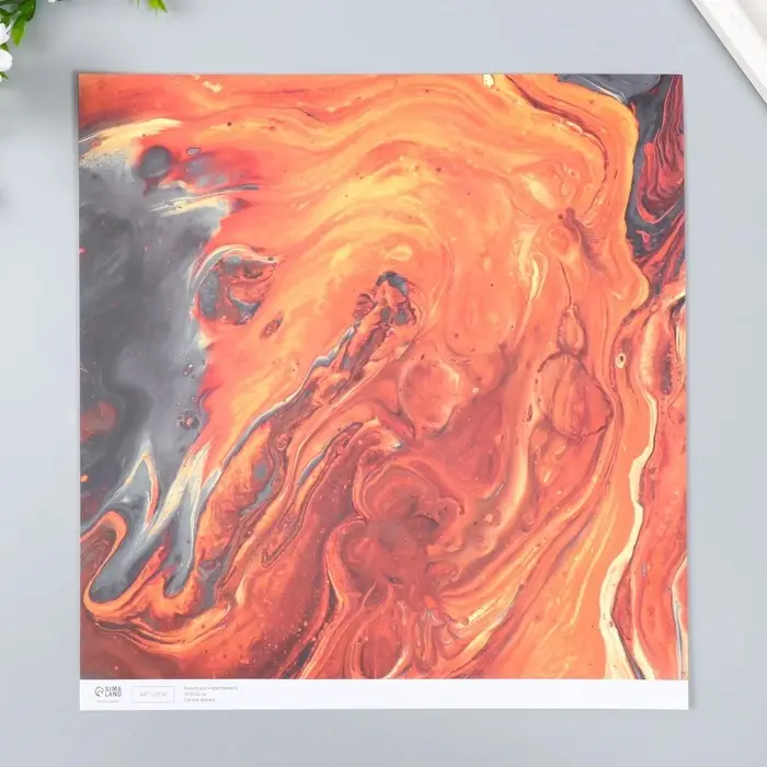 Бумага для скрапбукинга "Поток лавы" плотность 180 гр 30,5х32 см