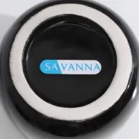 Набор аксессуаров для ванной комнаты SAVANNA Monro, 4 предмета, мыльница, дозатор для мыла 450 мл, стакан, баночка, чёрный