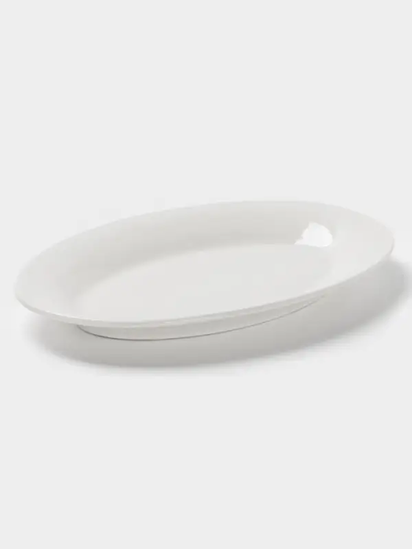 Блюдо овальное c утолщённым краем Доляна White Label, 27.3&times;18.6&times;2 см, фарфор, белое