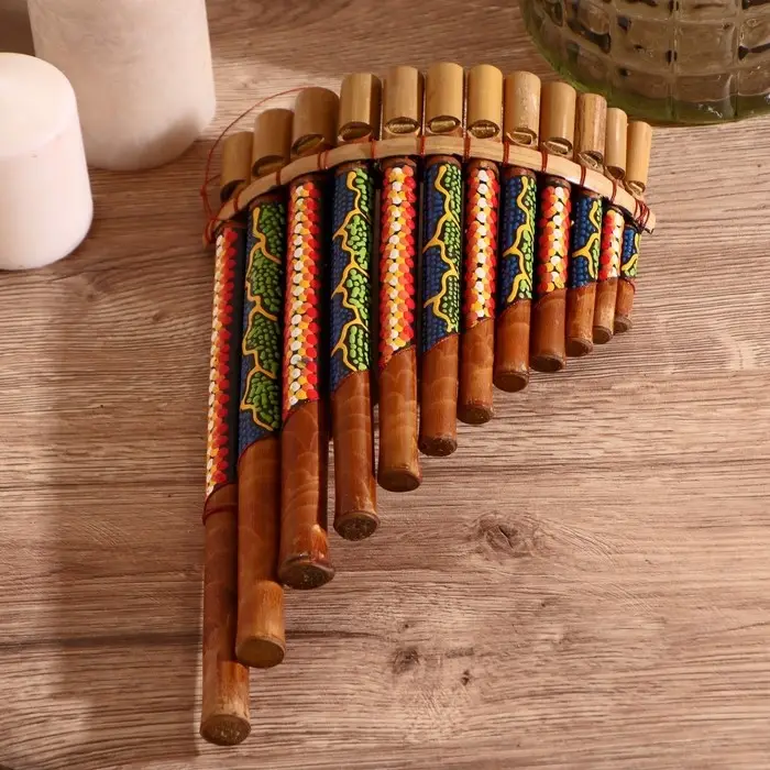 Сувенирный музыкальный инструмент  Сувенирный музыкальный инструмент "Флейта" 30х5х18 см МИКС