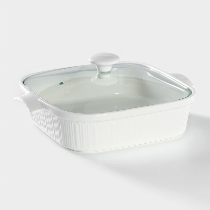 Мармит из жаропрочной керамики квадратный Magistro «Бланш», 2,2 л, 27,5×23,2×12 см Мармит из жаропрочной керамики квадратный Magistro «Бланш», 2,2 л, 27,5×23,2×12 см