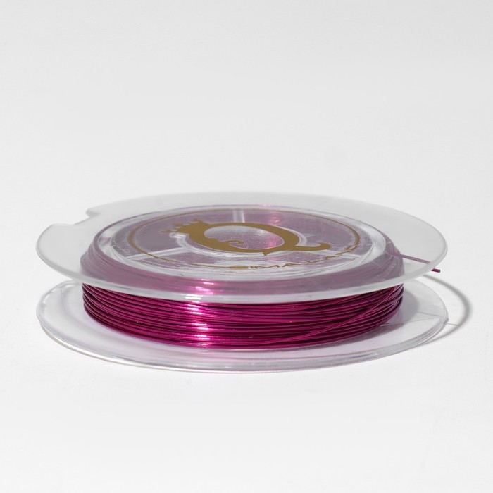 Проволока на бобине, d=0,3 мм, L=10 м, цвет ярко-розовый Проволока на бобине, d=0,3 мм, L=10 м, цвет ярко-розовый