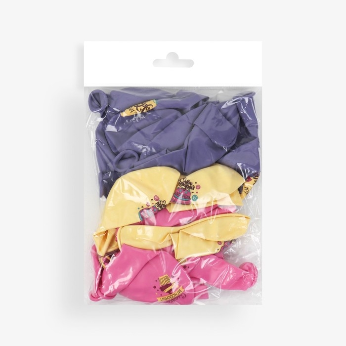 Воздушный шар латексный 12 Воздушный шар латексный 12" «Сладкий день рождения", пастель, 25 шт., МИКС