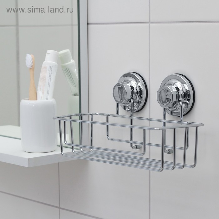 Полка для аксессуаров на вакуумных присосках Accoona, A11473, 25×10×9,5 см, цвет хром Полка для аксессуаров на вакуумных присосках Accoona, A11473, 25×10×9,5 см, цвет хром