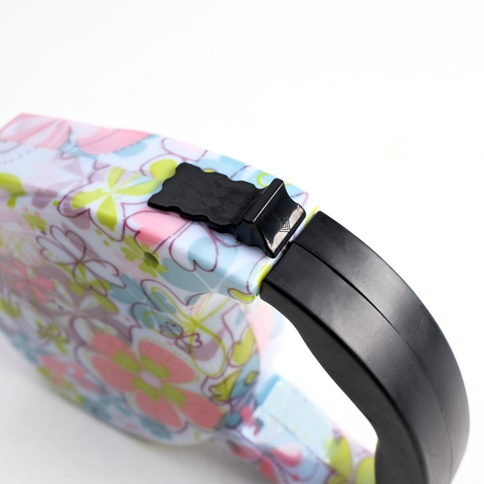 Рулетка с поводком-лентой, резиновая ручка, 5 м, вес животного до 15 кг, цветочная расцветка Рулетка с поводком-лентой, резиновая ручка, 5 м, вес животного до 15 кг, цветочная расцветка