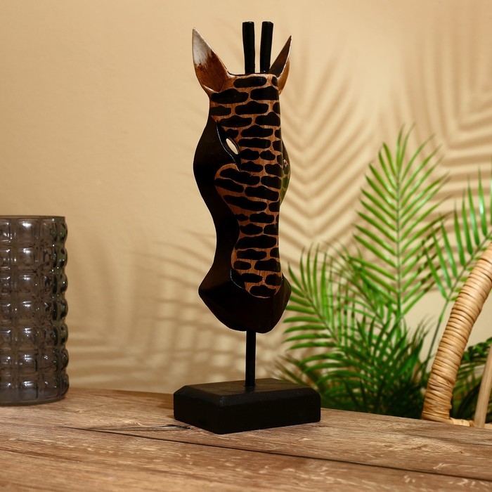 Маска Маска "Зебра" на подставке, албезия 40 см