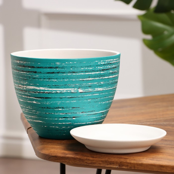 Горшок цветочный ТЕХНО зеленый 2,2 л