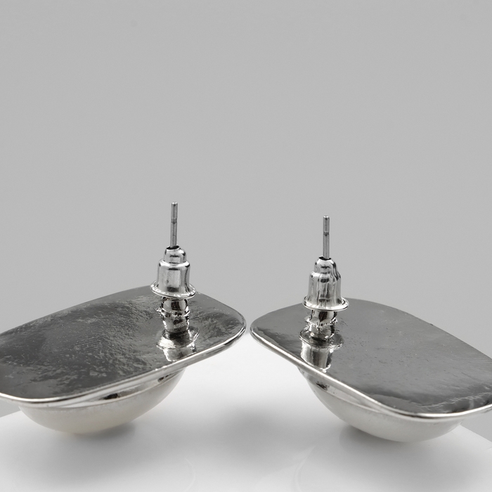 Серьги с жемчугом &laquo;Атмосфера&raquo; прямоугольник, цвет белый в серебре