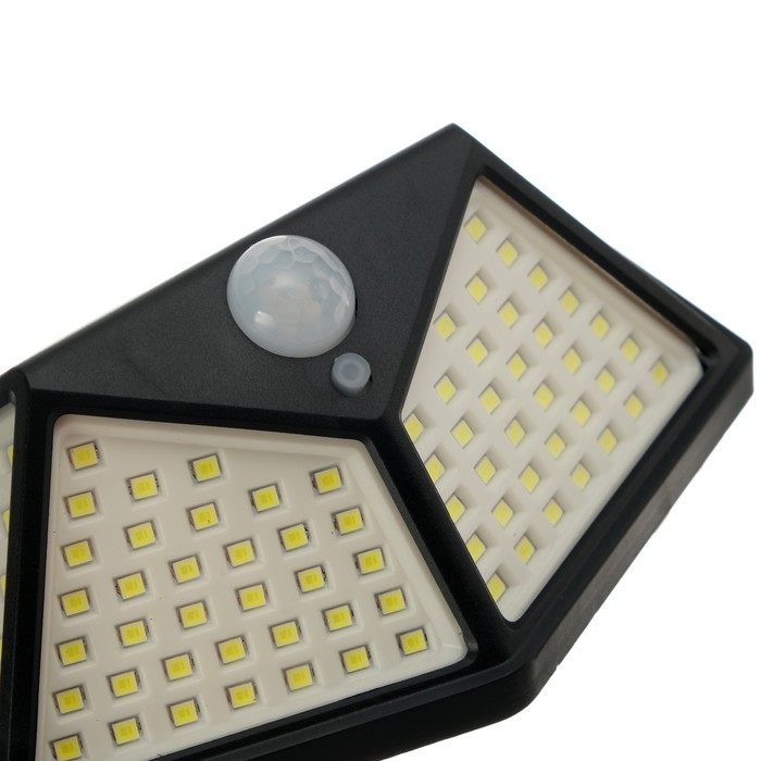 Садовый светильник на солнечной батарее с датчиком движения, накладной, 13 × 9.5 × 5.5 см, 100 LED, свечение белое Садовый светильник на солнечной батарее с датчиком движения, накладной, 13 × 9.5 × 5.5 см, 100 LED, свечение белое