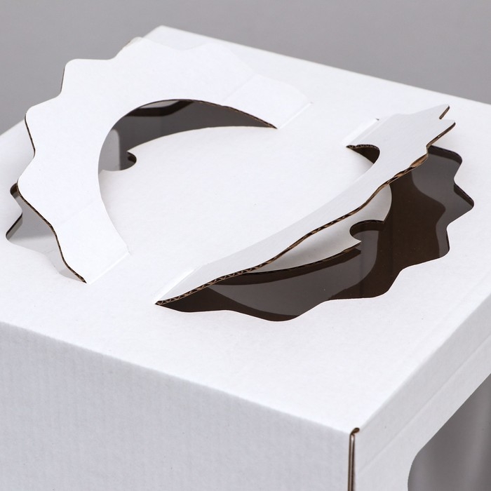 Кондитерская упаковка Кондитерская упаковка "Квадрат", 2 окна, белая, 24 х 24 х 26 см