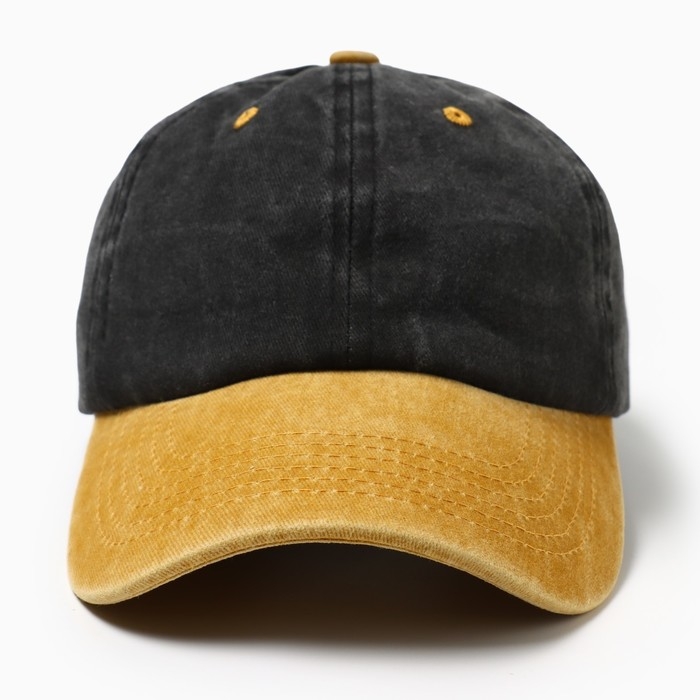 Кепка мужская MINAKU, цвет черный/жёлтый, р-р 56-58 Кепка мужская MINAKU, цвет черный/жёлтый, р-р 56-58