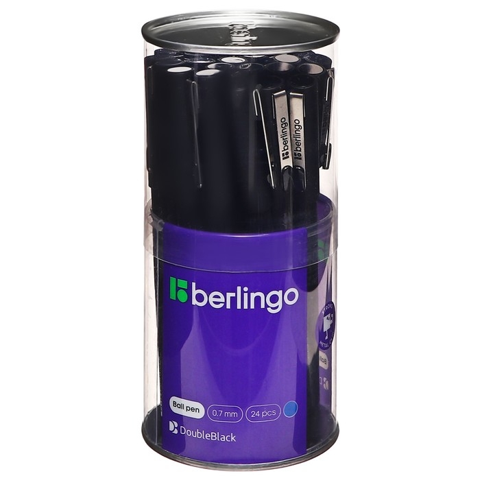Ручка шариковая Berlingo Ручка шариковая Berlingo "DoubleBlack" , 0. 7мм, синяя, игольч. стерж 319389
